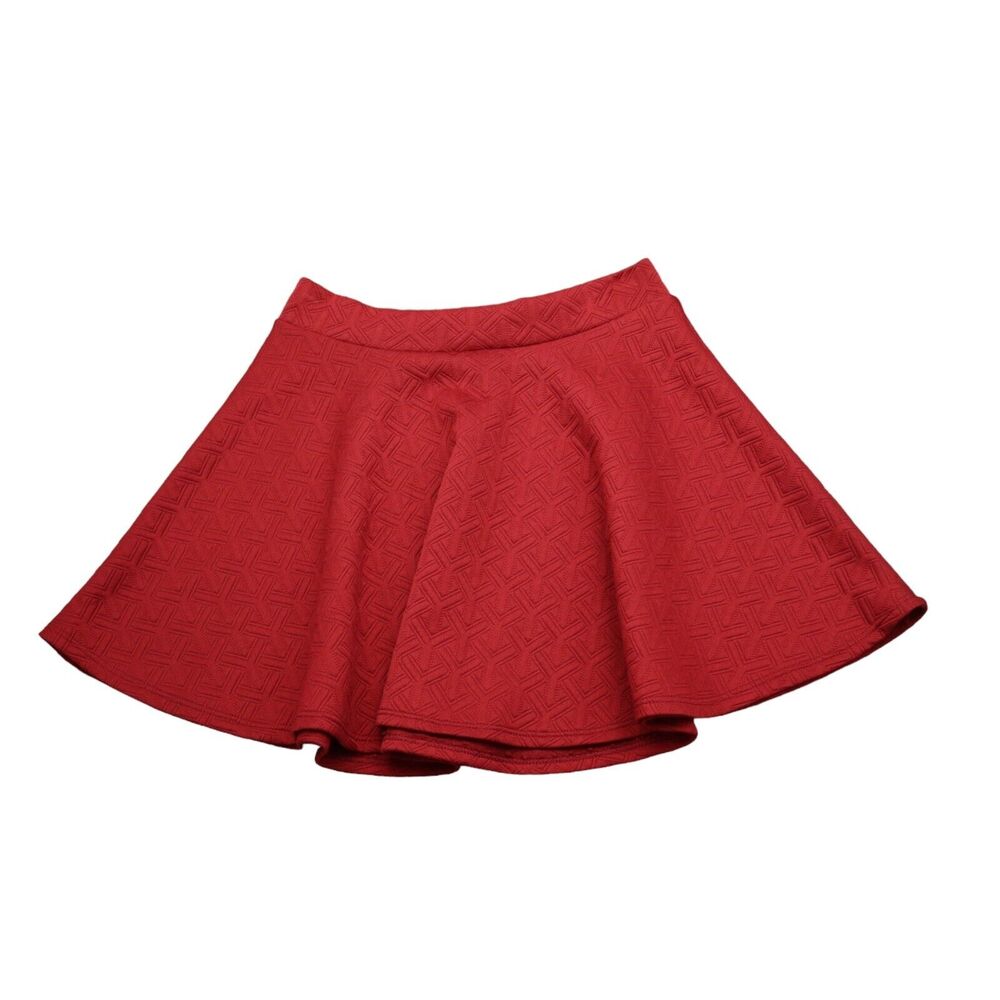 Best Cody Skirt Womens M Red High Rise Quilted Skater Mini Skirt Pull On